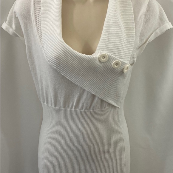 DOTS White Knit Asymmetrical Belted Sweater M - Picture 10 of 16